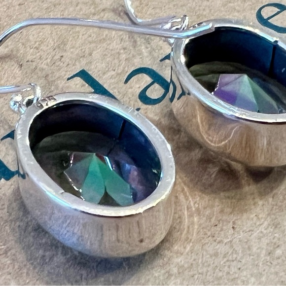 Sundance $158 NEW 1-1/4" Rainbow MYSTIC TOPAZ Sterling Silver Handmade Earrings - Picture 10 of 13